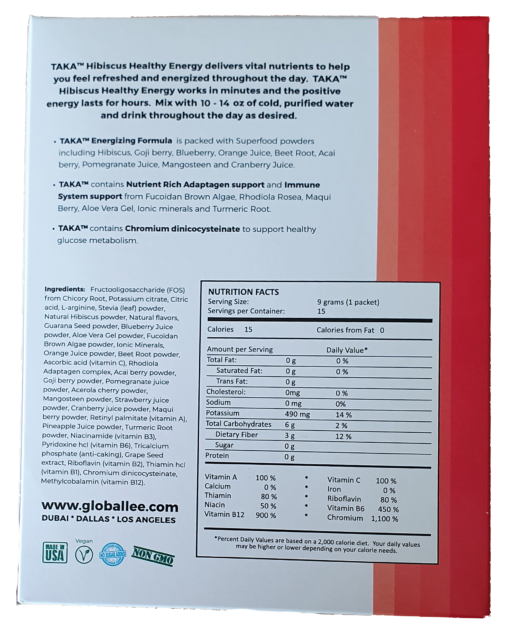 TAKA "Hibiscus Healthy Energy" 15 Stick – Bild 2